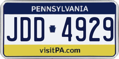 PA license plate JDD4929