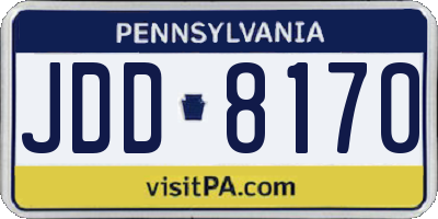 PA license plate JDD8170