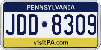 PA license plate JDD8309