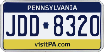PA license plate JDD8320