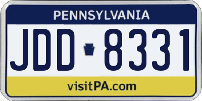 PA license plate JDD8331