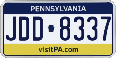 PA license plate JDD8337