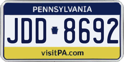 PA license plate JDD8692