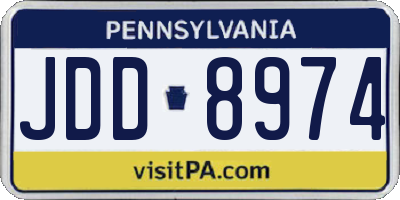 PA license plate JDD8974