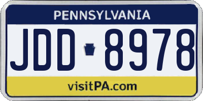 PA license plate JDD8978