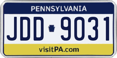 PA license plate JDD9031
