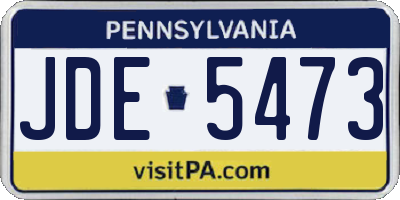 PA license plate JDE5473