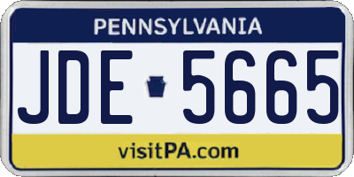 PA license plate JDE5665