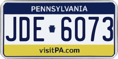 PA license plate JDE6073