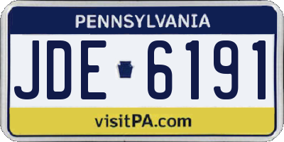 PA license plate JDE6191