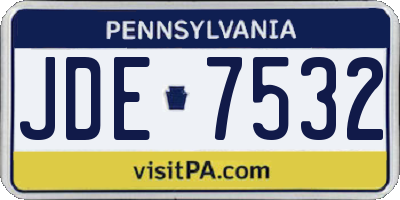 PA license plate JDE7532