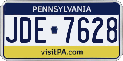 PA license plate JDE7628