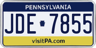 PA license plate JDE7855