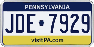 PA license plate JDE7929