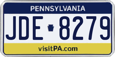 PA license plate JDE8279