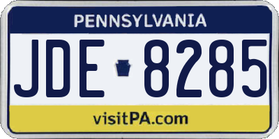 PA license plate JDE8285