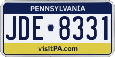 PA license plate JDE8331