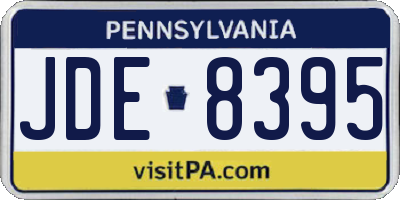 PA license plate JDE8395