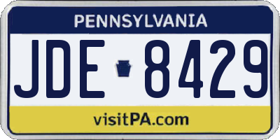 PA license plate JDE8429