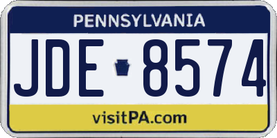 PA license plate JDE8574