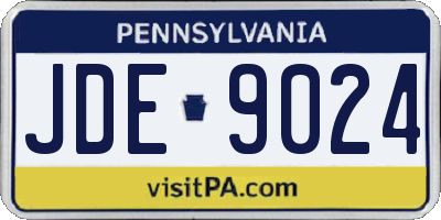 PA license plate JDE9024