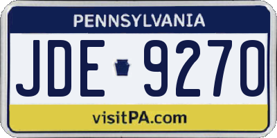 PA license plate JDE9270