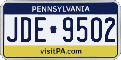 PA license plate JDE9502