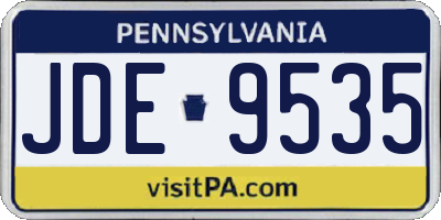 PA license plate JDE9535