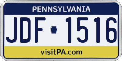 PA license plate JDF1516