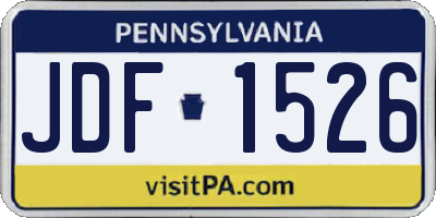 PA license plate JDF1526