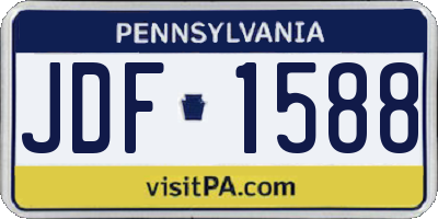 PA license plate JDF1588