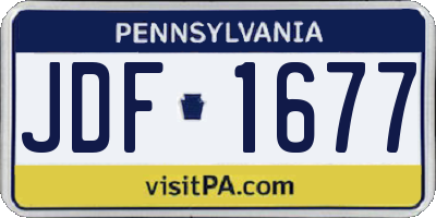 PA license plate JDF1677