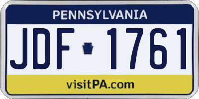 PA license plate JDF1761