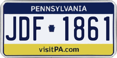 PA license plate JDF1861