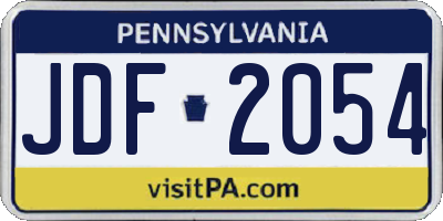 PA license plate JDF2054
