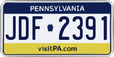 PA license plate JDF2391