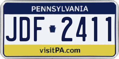 PA license plate JDF2411
