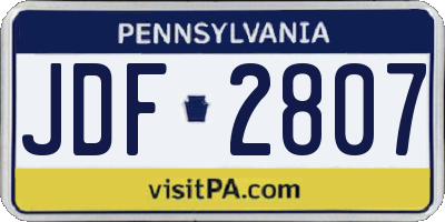 PA license plate JDF2807