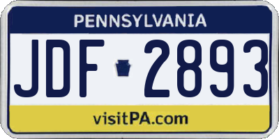 PA license plate JDF2893