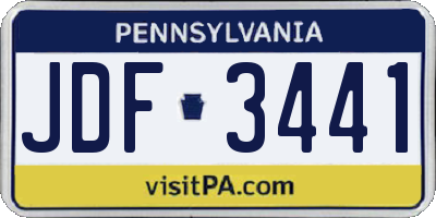 PA license plate JDF3441
