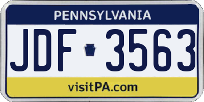 PA license plate JDF3563