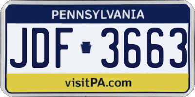 PA license plate JDF3663