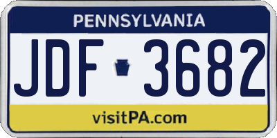 PA license plate JDF3682