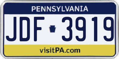 PA license plate JDF3919