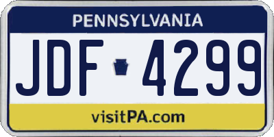 PA license plate JDF4299