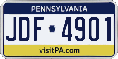 PA license plate JDF4901