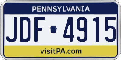 PA license plate JDF4915