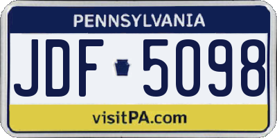 PA license plate JDF5098