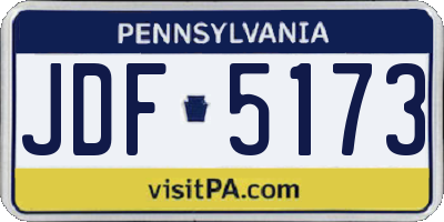 PA license plate JDF5173