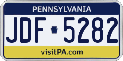PA license plate JDF5282